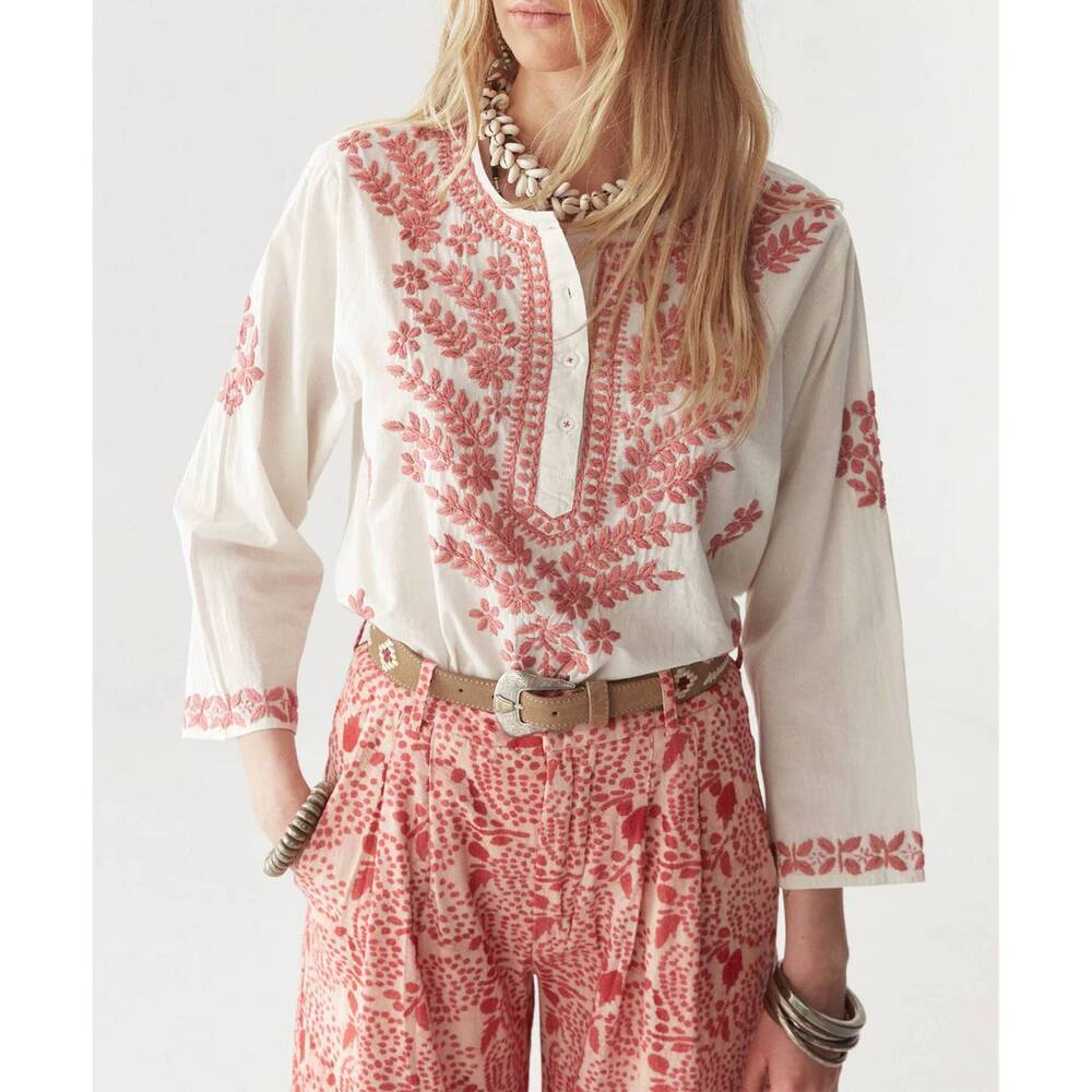 NEW MAISON HOTEL shyla blouse in azzuro